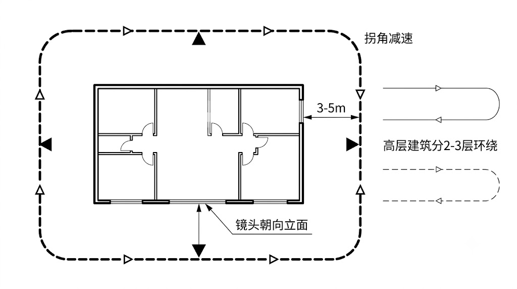 建筑侧面环绕采集